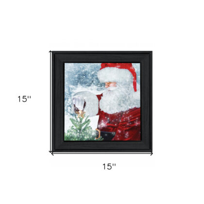 Santas Tree Star 2 Black Framed Print Wall Art