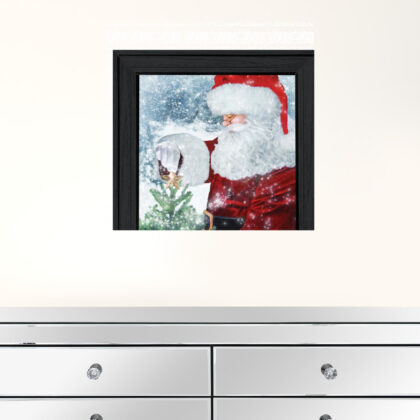 Santas Tree Star 2 Black Framed Print Wall Art