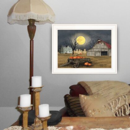 Harvest Moon 5 White Framed Print Wall Art