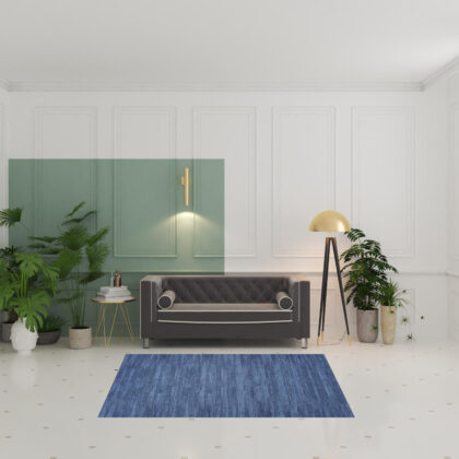 5' x 7' Blue and Gray Abstract Power Loom Washable Non Skid Area Rug