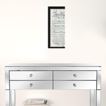 Laundry Rules 1 Black Framed Print Wall Art
