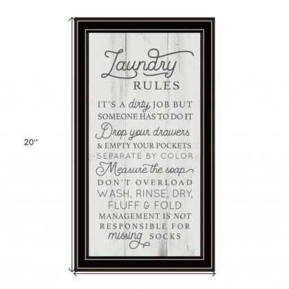 Laundry Rules 1 Black Framed Print Wall Art