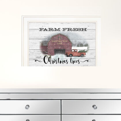 Farm Fresh Christmas Trees 2 White Framed Print Wall Art