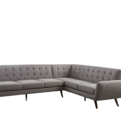 Light Gray Linen L Shaped Two Piece Corner Sectional