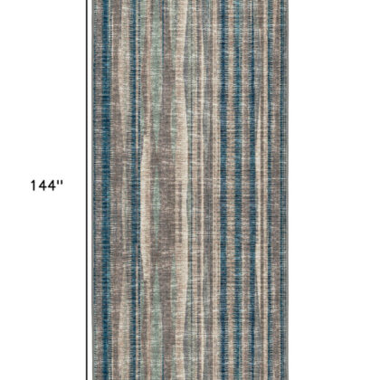 12' Brown and Beige Ombre Hand Tufted Runner Rug