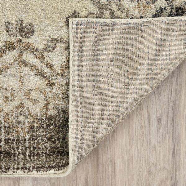 3' X 5' Beige and Brown Oriental Area Rug