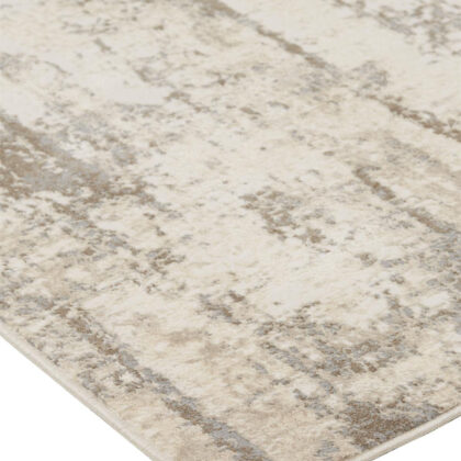 12' X 15' Ivory And Brown Abstract Area Rug