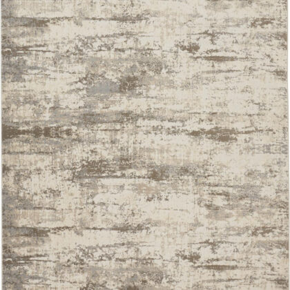 12' X 15' Ivory And Brown Abstract Area Rug