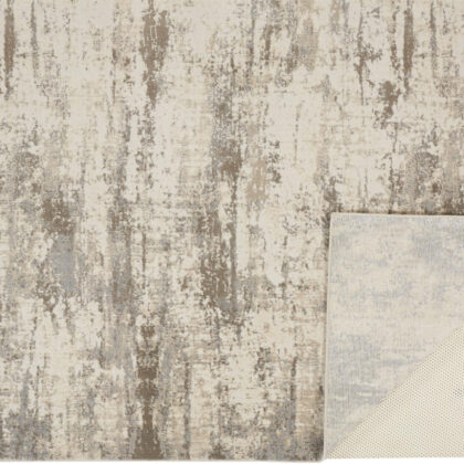 12' X 15' Ivory And Brown Abstract Area Rug