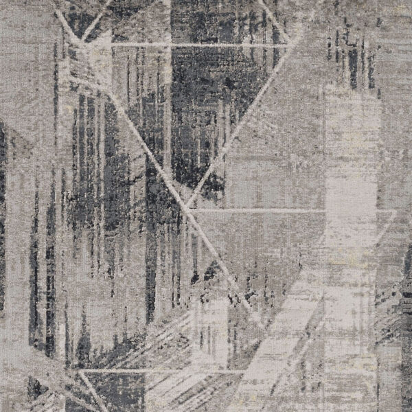 8'X11' Grey Machine Woven Abstract Geometric Indoor Area Rug