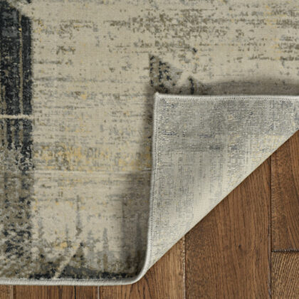 8'X11' Grey Machine Woven Abstract Geometric Indoor Area Rug