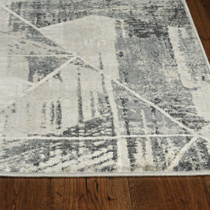 8'X11' Grey Machine Woven Abstract Geometric Indoor Area Rug
