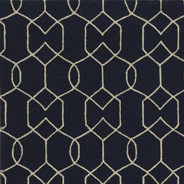 3' X 5' Trellis And Diamond Navy Uv Treated Area Rug