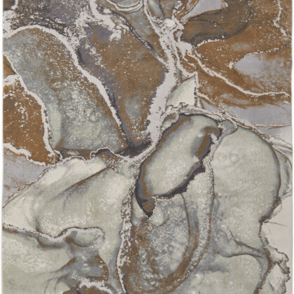 10' x 13' Gray and Brown Marble Power Loom Area Rug