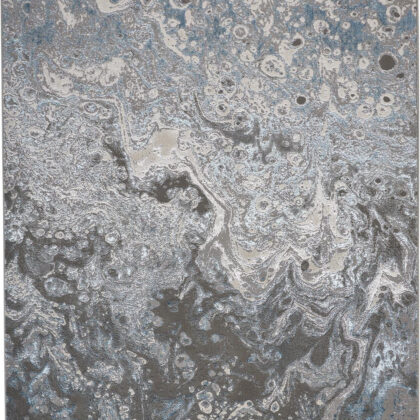 7' x 10' Blue and Gray Abstract Power Loom Area Rug