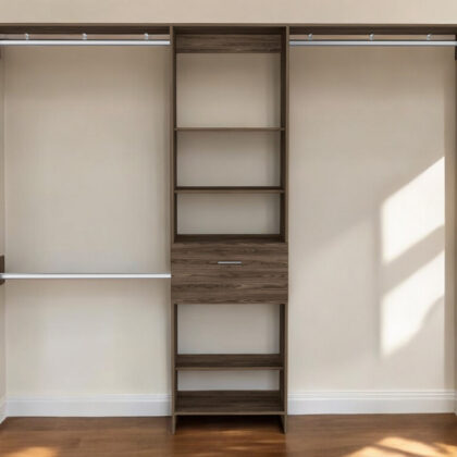 98" Brown Manufactured Wood Closet System