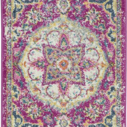 2’ X 3’ Pink And Ivory Medallion Scatter Rug