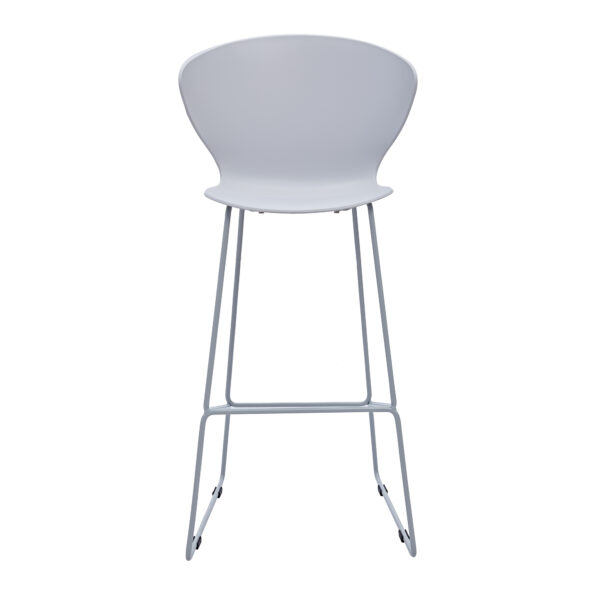 Set of Two 30" Gray Heavy Duty Plastic and Metal Low Back Bar Height Bar Chairs