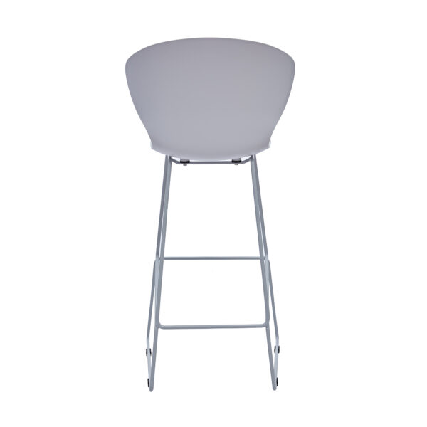 Set of Two 30" Gray Heavy Duty Plastic and Metal Low Back Bar Height Bar Chairs