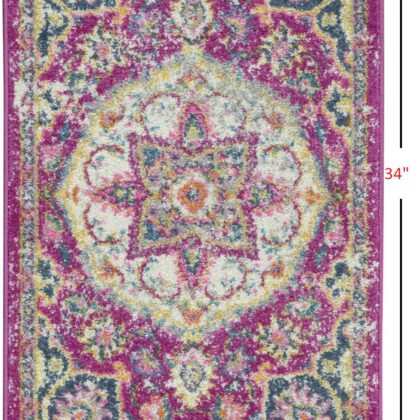 2’ X 3’ Pink And Ivory Medallion Scatter Rug
