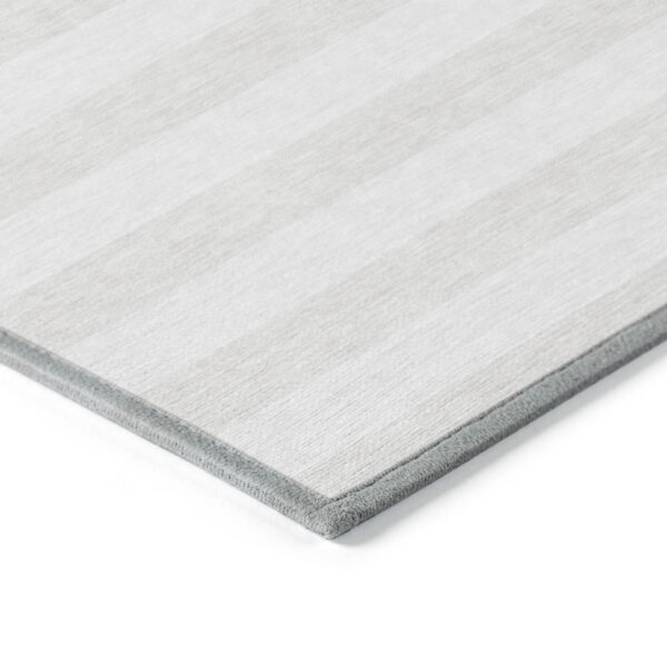 10' X 14' Ivory Striped Washable Indoor Outdoor Area Rug