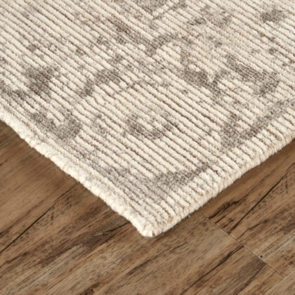 2' X 3' Ivory And Tan Abstract Hand Woven Area Rug