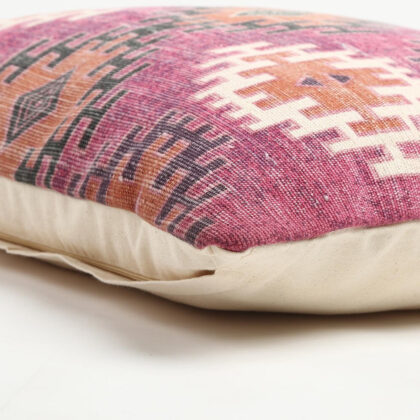 20" Magenta Beige and Rust Handmade Southwestern Indoor Outdoor Throw Pillow Cover