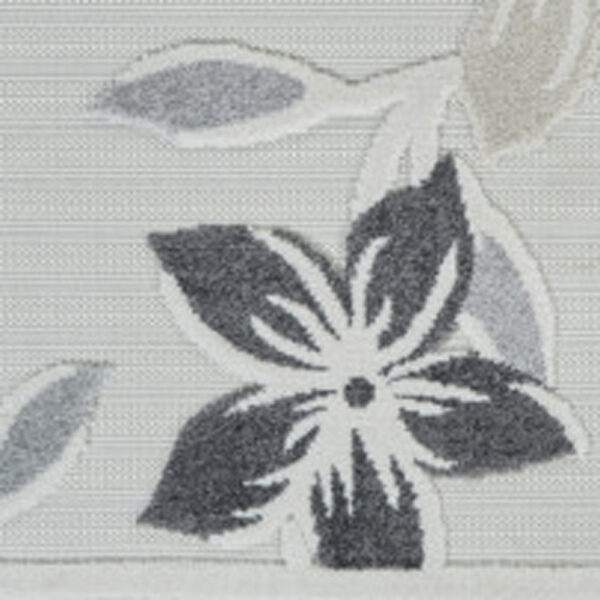 8' X 10' Cream and Gray Floral Distressed Indoor Outdoor Area Rug