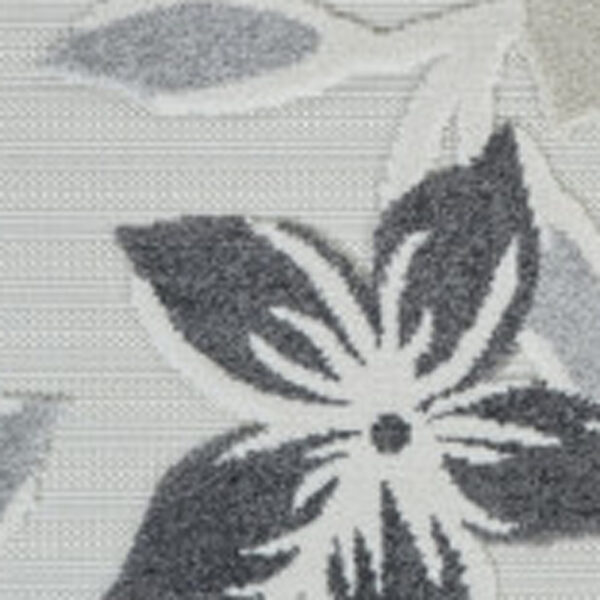 8' X 10' Cream and Gray Floral Distressed Indoor Outdoor Area Rug