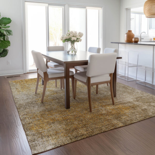 10' X 14' Beige Taupe And Ivory Abstract Washable Indoor Outdoor Area Rug