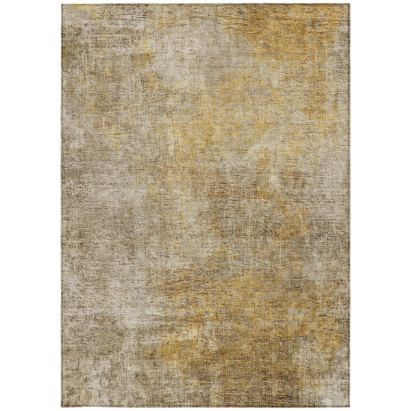 10' X 14' Beige Taupe And Ivory Abstract Washable Indoor Outdoor Area Rug