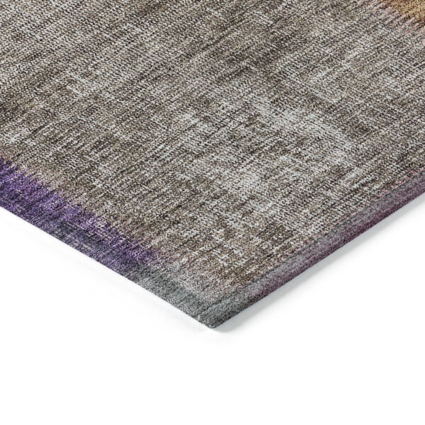 5' X 8' Copper Navy Blue And Gold Patchwork Washable Indoor Outdoor Area Rug