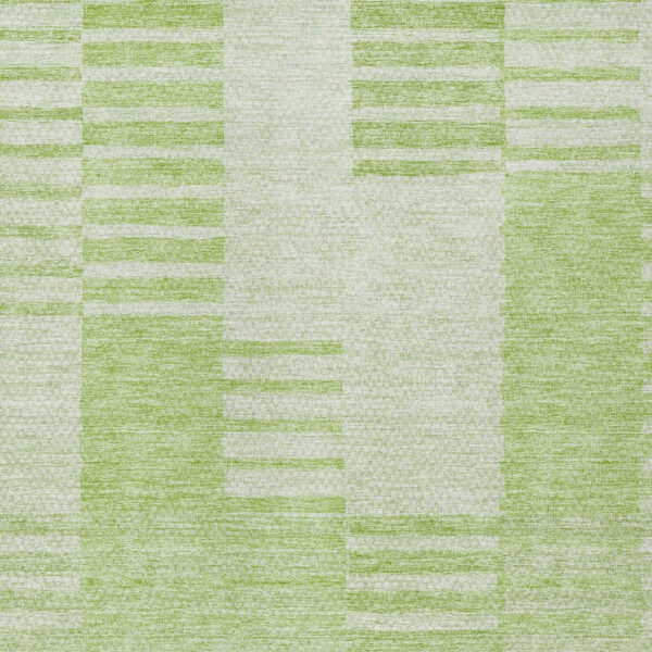 5' X 8' Artichoke Green And Mint Green Striped Washable Indoor Outdoor Area Rug