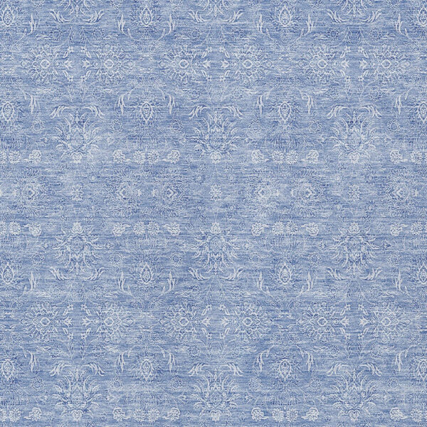 3' X 5' Sky Blue And Ivory Floral Washable Indoor Outdoor Area Rug