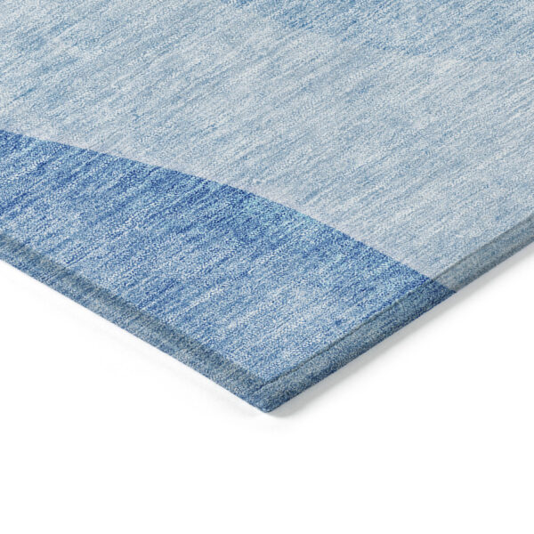 3' X 5' Denim Blue And Sky Blue Abstract Washable Indoor Outdoor Area Rug