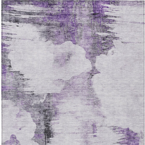 10' X 14' Purple Lavender And Gray Abstract Washable Indoor Outdoor Area Rug