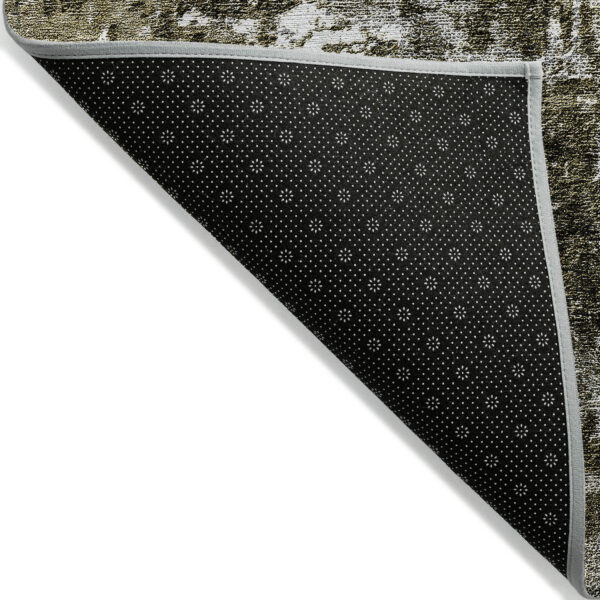 8' Taupe Brown And Gray Round Abstract Washable Indoor Outdoor Area Rug