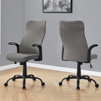 Gray and Black Rolling Drafting Chair