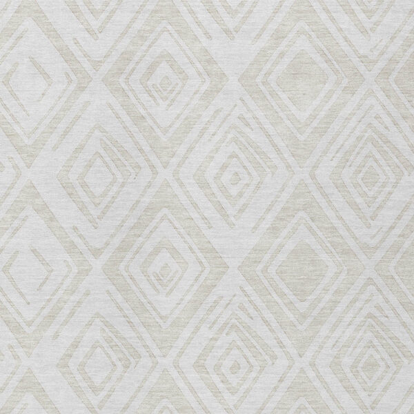 8' X 10' Pearl And Ivory Geometric Washable Indoor Outdoor Area Rug