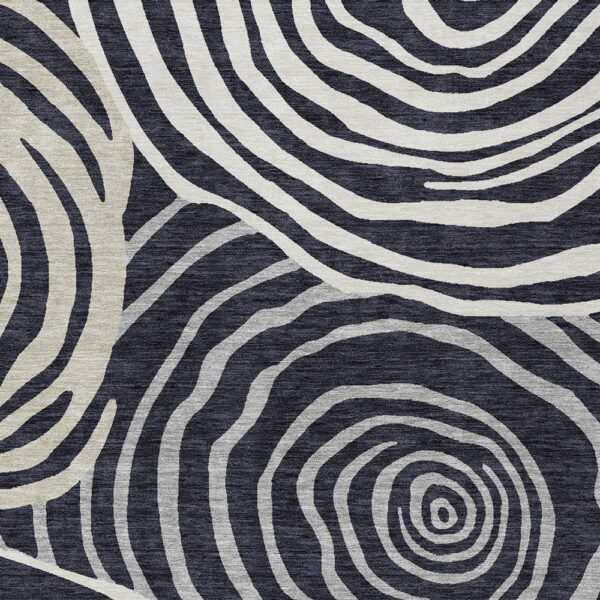 9' X 12' Black Charcoal And Gray Abstract Washable Indoor Outdoor Area Rug
