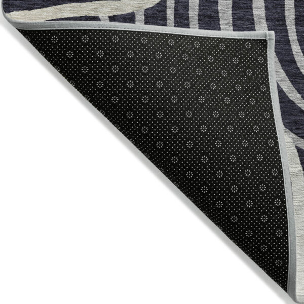 9' X 12' Black Charcoal And Gray Abstract Washable Indoor Outdoor Area Rug