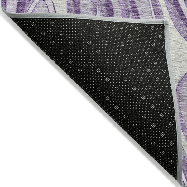 8' X 10' Lavender Purple And Ivory Abstract Washable Indoor Outdoor Area Rug