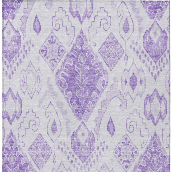 3' X 5' Purple Lavender And Ivory Moroccan Washable Indoor Outdoor Area Rug