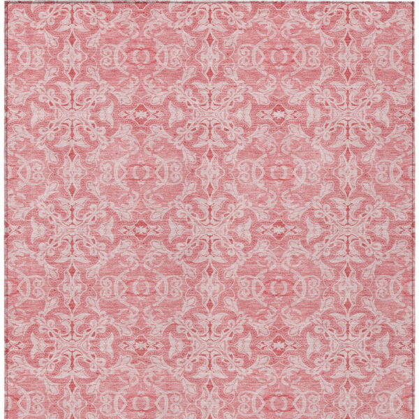 3' X 5' Pink And Blush Medallion Washable Indoor Outdoor Area Rug