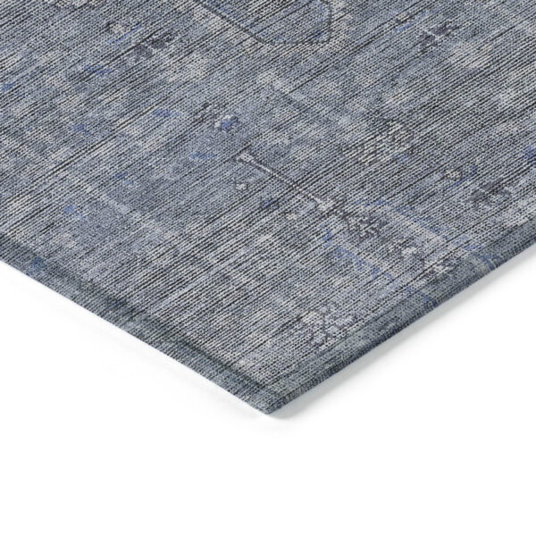 3' X 5' Navy Blue And Gray Southwestern Washable Indoor Outdoor Area Rug