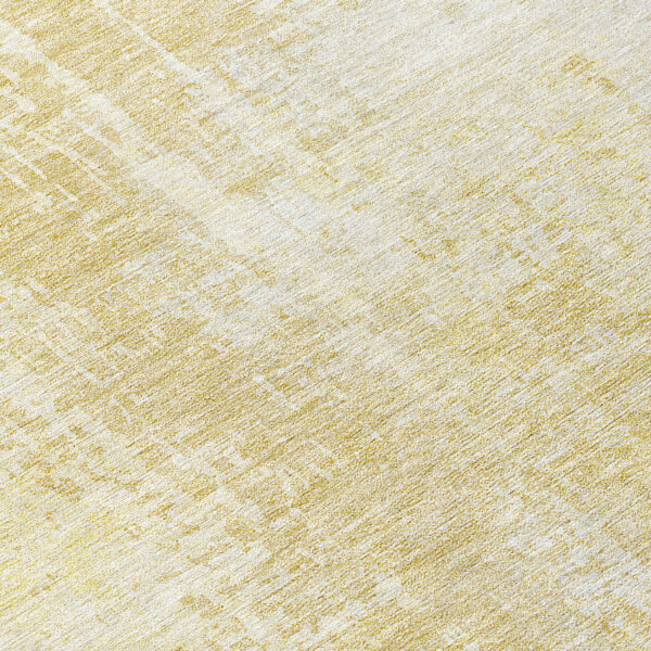 8' Gold Ivory And Beige Round Abstract Washable Indoor Outdoor Area Rug