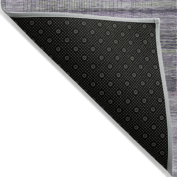3' X 5' Purple Lavender And Gray Striped Washable Indoor Outdoor Area Rug