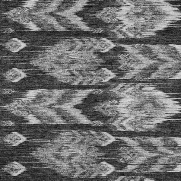8' X 10' Black Charcoal And Silver Southwestern Washable Indoor Outdoor Area Rug