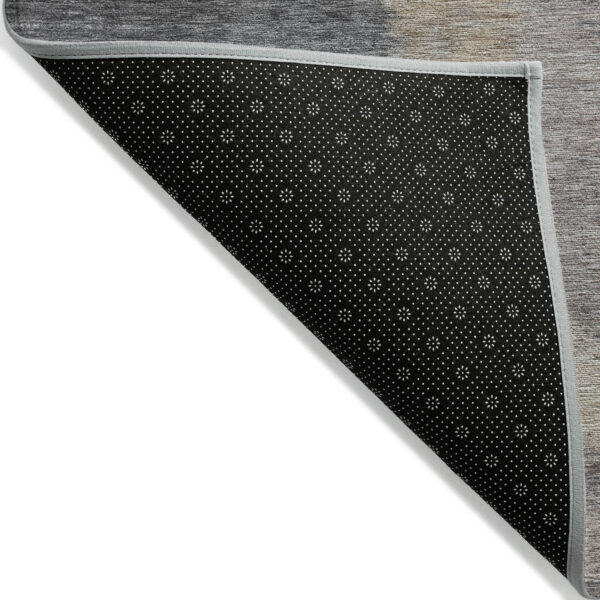 10' X 14' Gray Charcoal And Beige Abstract Washable Indoor Outdoor Area Rug