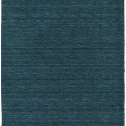 5' X 8' Blue And Green Wool Hand Woven Stain Resistant Area Rug